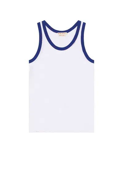 Marni Ribbed Jersey Tank Top In White