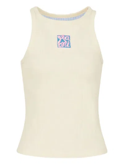 Marni Tank Top With Logo In Neutral