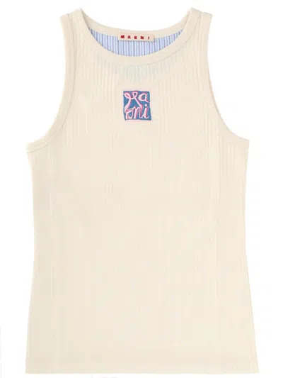 Marni Tank Top With Logo In Pink