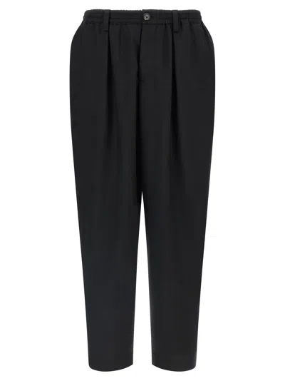 Marni Tapered Virgin Wool Trousers In Black