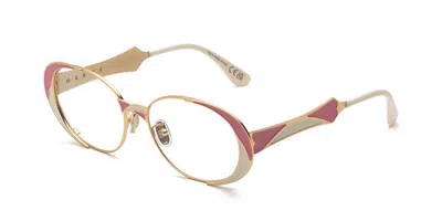 Marni Tarassqa Pink Ff5 Men's Glasses Gold Size 55 - Free Lenses - Blue Light Block Available In Pink Grey On Gold