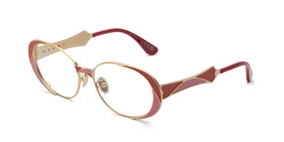 Marni Tarassqa Red Vcg Men's Glasses Gold Size 55 - Free Lenses - Blue Light Block Available In Red Pink On Gold