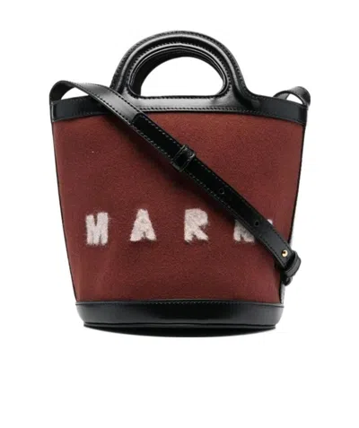 MARNI MARNI LOGO PRINTED BUCKET BAG