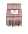 Marni Check-pattern Fringed Scarf In Gray