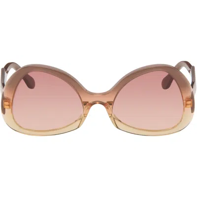 Marni Taupe Anu Ohia Sunglasses In Ohia Brown Faded