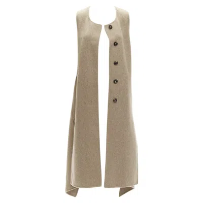 Pre-owned Marni Taupe Brown Virgin Wool Blend High Low Hem Vest Coat It36 Xs