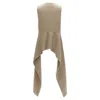 Marni Taupe Virgin Wool Blend High Low Hem Vest Coat In Brown