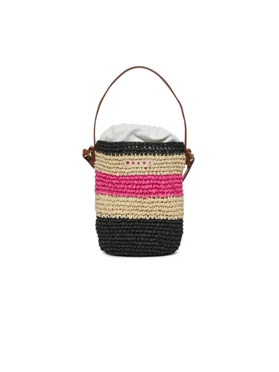 Marni Tea Bag Shoulder Bag With Logo In Multi