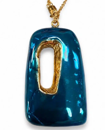 Marni Teal Brass Jewelry In Multi