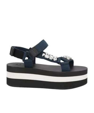 Marni Technical Sandals In Blue