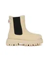Marni Faux-shearling Ankle Boots In Beige