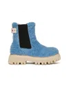 Marni Teddy Chelsea Boots In Blue