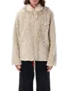 Marni Giacca In Ecopelliccia Con Cappuccio Removibile In White