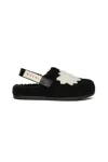 Marni Shearling Slingback Sandals In Black