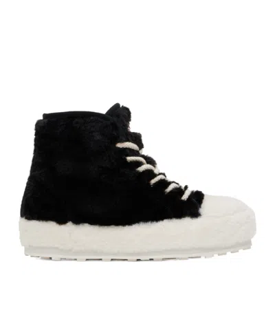 Marni Teddy Tennis Lace-up Trainers In Black