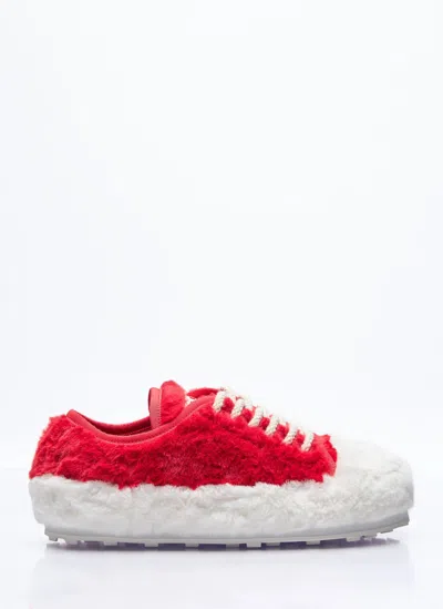 Marni Teddy Tennis Sneakers In Red