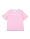 Marni Logo-print Cotton T-shirt In Pink