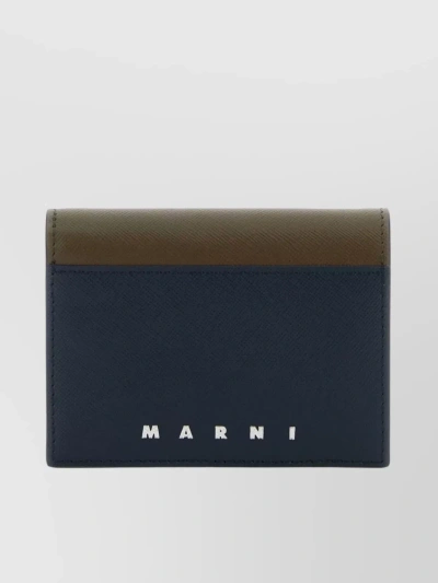 MARNI TEXTURED BICOLOR LEATHER WALLET