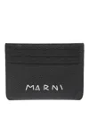 Marni Card Holder With Logo Mending In Black
