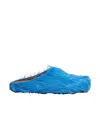 Shop Marni Textured Calf Hair Clog Slippers In Blue