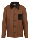 Marni Brown Virgin Wool Double Splittable Wool Felt Workwear Jacket In Brown