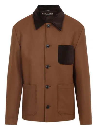 MARNI TEXTURED-COLLAR POCKET JACKET