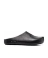 Marni Textured-leather Clog Slippers In Black