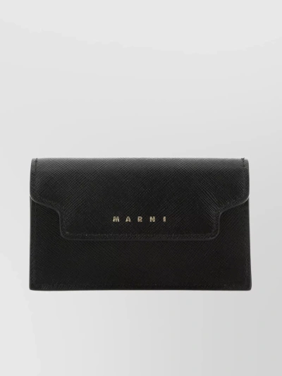 Marni Textured Leather Rectangular Wallet In Black