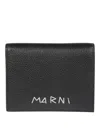 Marni Bi-fold Wallet With Mending Stitch In Black