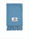 Marni Textured Light Blue Alpaca Blend Scarf With Fringed Ends In Blue