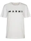 Marni Textured Logo T-shirt With Relaxed Fit In White