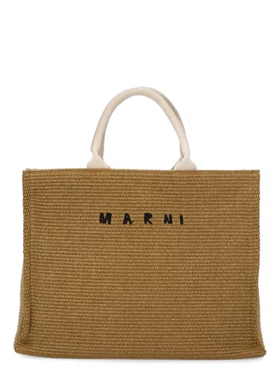Marni Textured Woven Cotton Tote Bag
