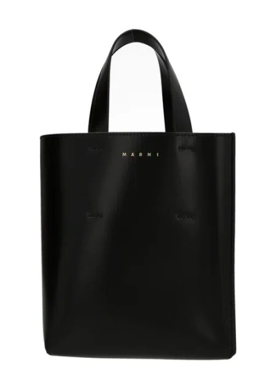 Marni The  Museo Logo Printed Tote Handbag Handbag In Black