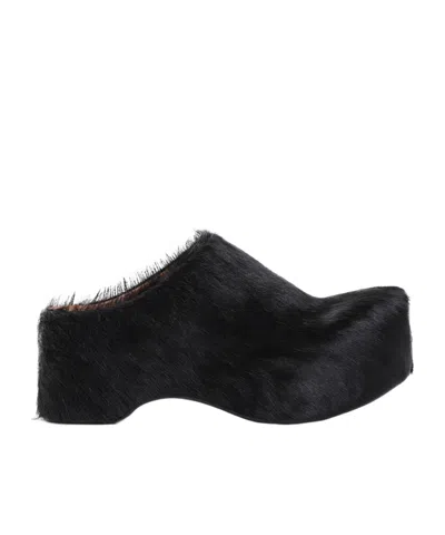 Marni Thick-soled Muller Shoes In Black