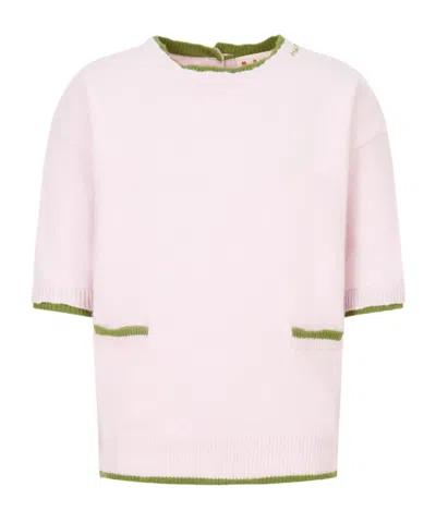Marni Three-quarter Sleeves Sweater In Pink