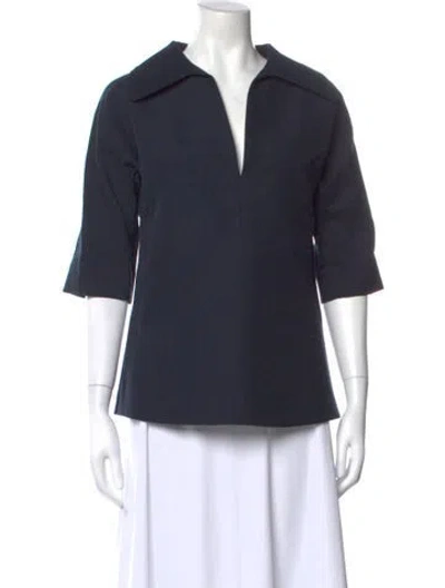 Pre-owned Marni Three-quarter Sleeve Top In Blue
