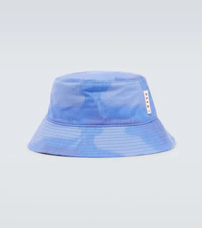 Marni Hut Aus Canvas In Azure