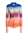 Marni Multicoloured Viscose Jersey Shirt With Dark Side Of The Moon Print In Pink