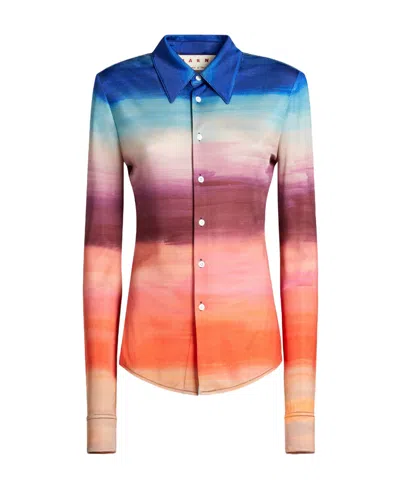MARNI MARNI TIE-DYED BUTTONED SHIRT