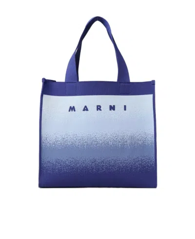 Marni Tie-dyed Top Handle Bag In Blue