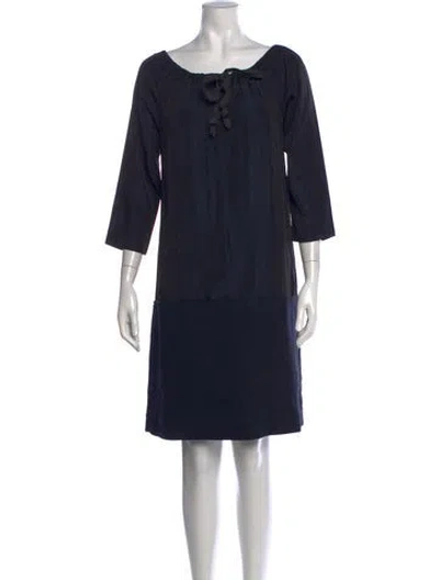 Pre-owned Marni Tie Neck Knee-length Dress In Black
