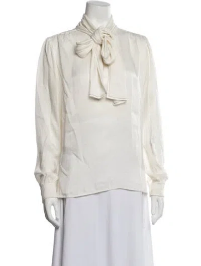 Pre-owned Marni Tie Neck Long Sleeve Blouse In Neutrals