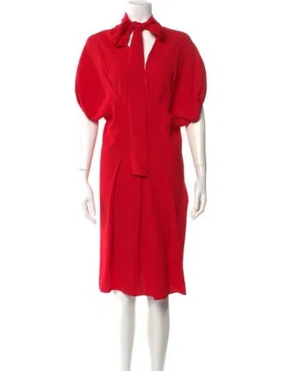 Pre-owned Marni Tie Neck Short Sleeve Blouse In Red