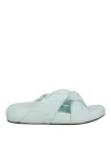 Marni Leather Padded Sliders With Chunky Sole In Silver