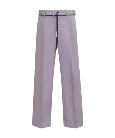 Marni Tie-waist Straight-leg Trousers In Violett