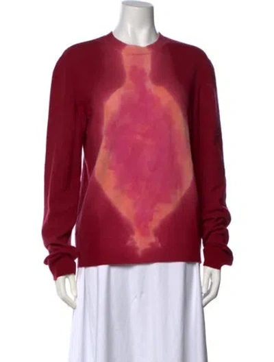 Pre-owned Marni Tie-dye Print Crew Neck Sweater In Red