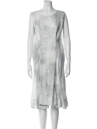 Pre-owned Marni Tie-dye Print Long Dress In Blue