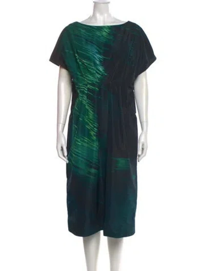 Pre-owned Marni Tie-dye Print Midi Length Dress In Green