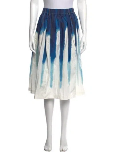 Pre-owned Marni Tie-dye Print Midi Length Skirt In White