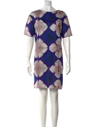 Pre-owned Marni Tie-dye Print Mini Dress In Blue